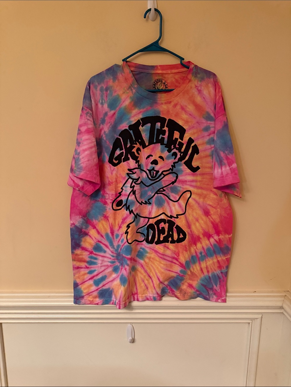 Grateful Dead Tie-Dye Tee Pink Blue Yellow SM/MD
